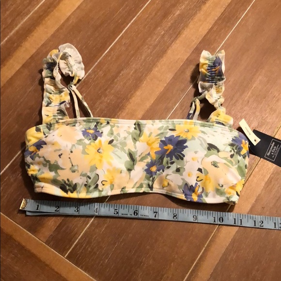 GUC Padded bikini top floral bralette ruffle straps XS - Picture 2 of 4